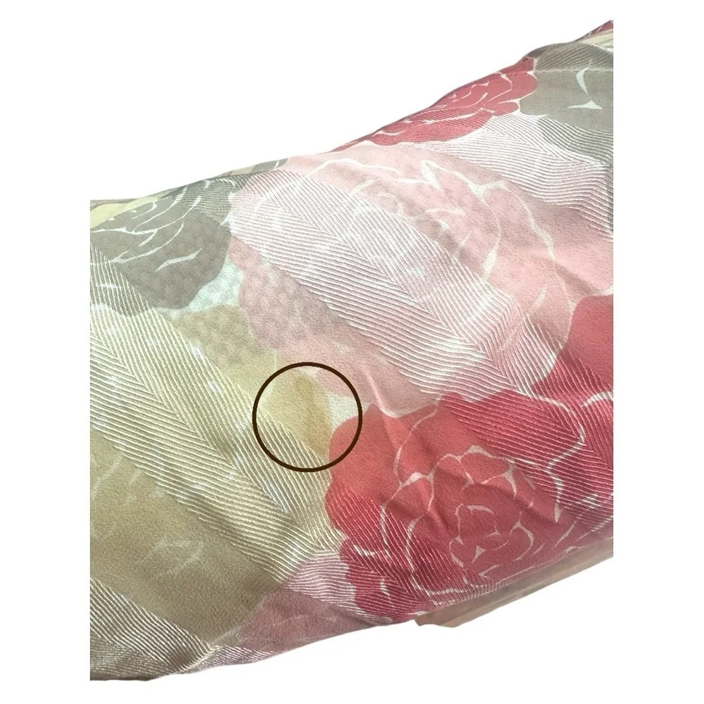 GIVENCHY Beautiful Rose, Pink and Beige Rose Flower Pattern 100% Silk Scarf